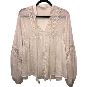 Molly Green - Cream Boho Tassel Top